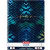 Herlitz New Batik Fearless - Blocco a spirale, formato A4, 80 fogli, linea 28, 1 pezzo