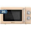 Cecotec Microonde Meccanico da 20 L Proclean 3010 Retro Beige. 700 W in 6 livelli, timer fino a 30 minuti, modalità sbrinamento, design vintage beige, finiture in acciaio