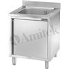 Lavello Armadiato A 1 Vasca Senza Sgocciolatoio In Acciaio Inox 80x70x95h