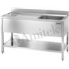 Lavello Aperto In Acciaio Inox - Prof. Cm 60 120x60x95h 1 Sinistra