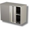 Pensile Armadiato In Acciaio Inox Con Ripiano Interno E Ante Scorrevoli - Altezza Cm 65 160x40x65h