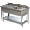 Lavatoio In Acciaio Inox Con 1 Vasca Con Gocciolatoio Sx - Prof. Cm 60 100x60x85h