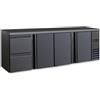 Frigo Retrobanco Refrigerato Positivo Ventilato 3 Porte E 2 Cassetti - Bb 423 Sd - Temp. 0°c/+10°c - Dim. Cm. L254,2xp51,3xh86