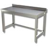 Tavolo In Acciaio Inox Senza Ripiano Con Alzatina - Prof. Cm 70 120x70x85h Aisi 430
