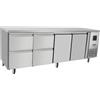 Tavolo Frigo Refrigerato Positivo 2 Porte Gn1/1 + 4 Cassetti 1/2 Tn Temp. -2°c/+8°c Dim. Cm 223 X 70 X 85h
