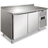 Tavolo Frigo Refrigerato Positivo 2 Porte Con Alzatina - Snack 2200 Tnf - Temp. -2°c/+8°c Dim. Cm 136x60x96h