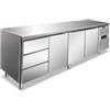 Tavolo Frigo Refrigerato Positivo 3 Porte + 3 Cassetti (3x1/3) - Cxf 4130 Tn - Temp. -2°c/+8°c Dim. Cm 223x70x86h