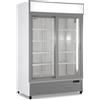 Vetrina Verticale Frigo Bibite Positiva Ventilata 2 Porte Scorrevoli - Cl 1300 V2gc Sl - Colore Bianco / Nero - Tn 912 Litri - Temp. 0°c/+10°c - Dim. Cm. L133xp70xh202,3 Nero