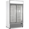 Vetrina Verticale Frigo Bibite Positiva Ventilata 2 Porte Scorrevoli - Cl 1100 V2gc Sl - Colore Bianco / Nero - Tn 764 Litri - Temp. 0°c/+10°c - Dim. Cm. L113xp65xh202,3 Nero