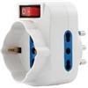BLINKY ADATTATORI TRIPLO BLISTER - 10/16A+SCHUKO - CON PULSANTE