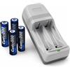 BEGHELLI CARICABATTERIA - CARICA 500 + 2 PILE AA + 2 PILE AAA - panasonic