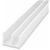 ARCANSAS S.R.L. Profili in alluminio verniciato bianco canalino a doppia U mm 20x18x1 da mt. 1