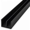 ARCANSAS S.R.L. Profili in alluminio verniciato nero canalino doppio ad U mm 20x18x1 da mt. 1