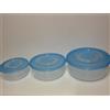 marca Set 3 pezzi contenitori rotondi in plastica p/alimenti lt.1.7/1/0.5
