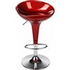 ALBI SGABELLI IN RESINA CON PIEDE IN METALLO COLORE BURGUNDY BORDO MOD.ALBI