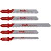kwb 617290 PIASTRI DI STITCH DI PIETRE HSS a 5 pezzi ISS Set per tagli grossolani, tagli extra fine incl. Lama della sega curva con T-shaft S-20 / albero della fibbia