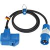 as - Schwabe Cavo di prolunga da campeggio, 1,5 m, 230 V/16 A/3 poli, spina CEE con indicatore di tensione, attacco angolare CEE, presa con contatto di protezione, cavo di prolunga per camper, IP44,
