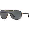 Versace 0Ve2140 100287 1 Occhiali da Sole, Oro (Gold/Gray), 140.0 Uomo