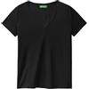 United Colors of Benetton T-Shirt 3NLHE4249, Nero, S Donna