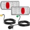 SPARKMOTO Kit Luci Led Per Carrello Rimorchio Auto Omologato 12V 24V, Kit Fanali Posteriori Rimorchio Led 13 Poli Con Cavo 5.5m Cablaggio Spina 13 Poli