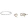 Kate Spade New York Set con bracciale rigido e orencchini a lobo in pietra, trasparente/argento