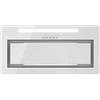GLOBALO Cappa aspirante da incasso per cucina, ventilatore piatto, filtro antigrasso, cappa sottopiano con illuminazione, vetro temperato, larghezza 60 cm, illuminazione LED 5W, Senturo 60.3 White