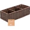 myHomeBody Cesto in vimini con 3 scomparti, cesti in tessuto per l'organizzazione, organizer e stoccaggio, cesto portaoggetti per WC, noce scuro, 1 pezzo