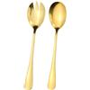 LATRAT 2 Posate da Insalata, Cucchiaio in Acciaio Inox, per ristoranti, Hotel, Feste, Buffet, Oro