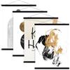 Benjia 4 Set Guida Magnetica per Poster, Magnete Magnetico A1 61x91,5 Cornice per Poster in Legno, Barra per Poster, Adatta per Stampe Artistiche (61 cm, Nero, 4 Pezzi)