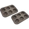 BERGNER BAKING LOVERS - Set di 2 stampi per muffin da 6 pezzi - Acciaio al carbonio rivestito con Ilag Essential, senza PFOA, facile da pulire