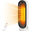 Nictemaw Termoventilatore elettrico in ceramica, 2000 W, ECO riscaldatore elettrico con 3 modalità, protezione antiribaltamento, timer 12 ore, oscillazione a 100° e telecomando per casa e ufficio