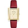 Anne Klein - Orologio da donna con cinturino in pelle, Rosso Scuro/Oro