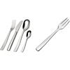 Alessi Knifeforkspoon Ajm22S24M Servizio Completo Di Posate Di Design, 24 Pezzi In Acciaio Inox & Ajm22/16 Knifeforkspoon Forchetta Da Dolce, In Acciaio Inossidabile 18/10 Lucido, Set Da 6