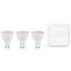 Eglo connect.z Set di 3 lampadine LED Smart Home GU10, con interruttore, ZigBee, app e controllo vocale Alexa, dimmerabile, luce bianca calda e fredda, RGB, 345 lumen, 4,9 W