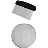 FMprofessional Set Pizzaiolo FMprofessional, Raschietto Tarocco Taglia Pasta in Acciaio Inossisabile, Teglia Griglia per Cottura Pizza in Alluminio Ø30 cm