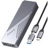 ORICO Case SSD M2 NVMe 40gbps per Thunderbolt 4/3, Adattatore M.2 NVMe con Ventola Integrata, USB C Alluminio Enclosure per SSD PCIe 2230 2242 2260 2280 M-Key, fino a 3500 MB/s-CNM2