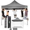 COBIZI Gazebo 3x3 Pieghevole Impermeabile senza Parete Laterale,Gazebo Esterno Resistente,Tende per Gazebos,Tendone Padiglione Pop Up per Feste Campeggio (3 per 3m Grigio)