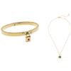 Kate Spade New York Bracciale rigido e mini ciondolo con lucchetto e spazio spaziale, oro/tartaruga