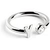 SINGULARU - Anello Personalizzato Letter Spark. Regolabile. Argento Sterling 925 con Finitura Placcata Rodio. Taglia Unica. Gioielli da Donna. Lettera Y