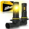 AILEO Lampadine 9145 H10 LED 3000K color ambra giallo, lampadine LED per fari antinebbia 9145 H10 per auto, 12000LM per fari antinebbia, dotate di 8 chip CSP plug and play, confezione da 2 pezzi.