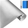 NewL 30 cm x 150 cm argento spazzolato in acciaio inox metallico pellicola avvolgente in vinile opaco spazzolato cromato adesivo foglio adesivo per il motore mobili laptop