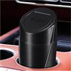 CGEAMDY Mini pattumiera per auto con coperchio, in plastica ecologica, impermeabile, a prova di perdite, portatile, per cucina, camera da letto, colore: nero