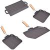 cosedacasa Bistecchiera Piastra griglia per arrostire Barbecue in ghisa per a induzione fornelli da Cucina gas-24x24 cm