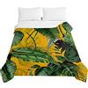 Surwin Trapuntino Copriletto Trapuntato Primaverile Estivo,Stile Moderno,Trapuntino in Morbida Microfibra Piante Tropicali 3D Leggero Coperta Letto Singolo Matrimoniale (Foglie Gialle,230x280cm)
