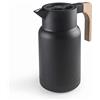 LACOR Caraffa Thermo Wood Black, Thermos per Liquidi, Mantiene Freddo e Caldo, Polipropilene, Doppia Parete con Strato di Vetro all'Interno, Tappo Isolante, Capacità, 1 L, Nero, 62598