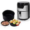 Princess Friggitrice Digitale Aerofryer XXL 182026, 1500 W, 4.5 Litri, Acciaio Inossidabile, Nero, Set di 10 accessori