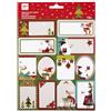 APLI Kids 19815 - Etichette regalo natalizio, modello Reno sciarpa, 12 adesivi con finiture dorate per identificare e decorare i regali, 1 foglio di adesivi