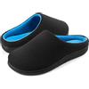 Wishcotton Pantofole calde da uomo con comoda schiuma di memoria, scarpe da uomo a punta chiusa, suola leggera per interni ed esterni, Nero navy., 42.5/43.5 EU