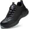 ISOOUS Scarpe Antinfortunistiche Uomo Donna Antiscivolo Scarpe da Lavoro Comode Leggere Scarpe Sicurezza Traspiranti Nero 42