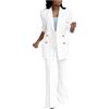 HAOLEI Tailleur Donna Ufficio Eleganti Pantaloni e Giacca da Cerimonia Curvy Blazer Offerte Lampo Blazer a Maniche Lunghe Tuta Elastici in Vita Set di Abiti in Tinta Unita Pantalone Giacche Due Pezzi Suit